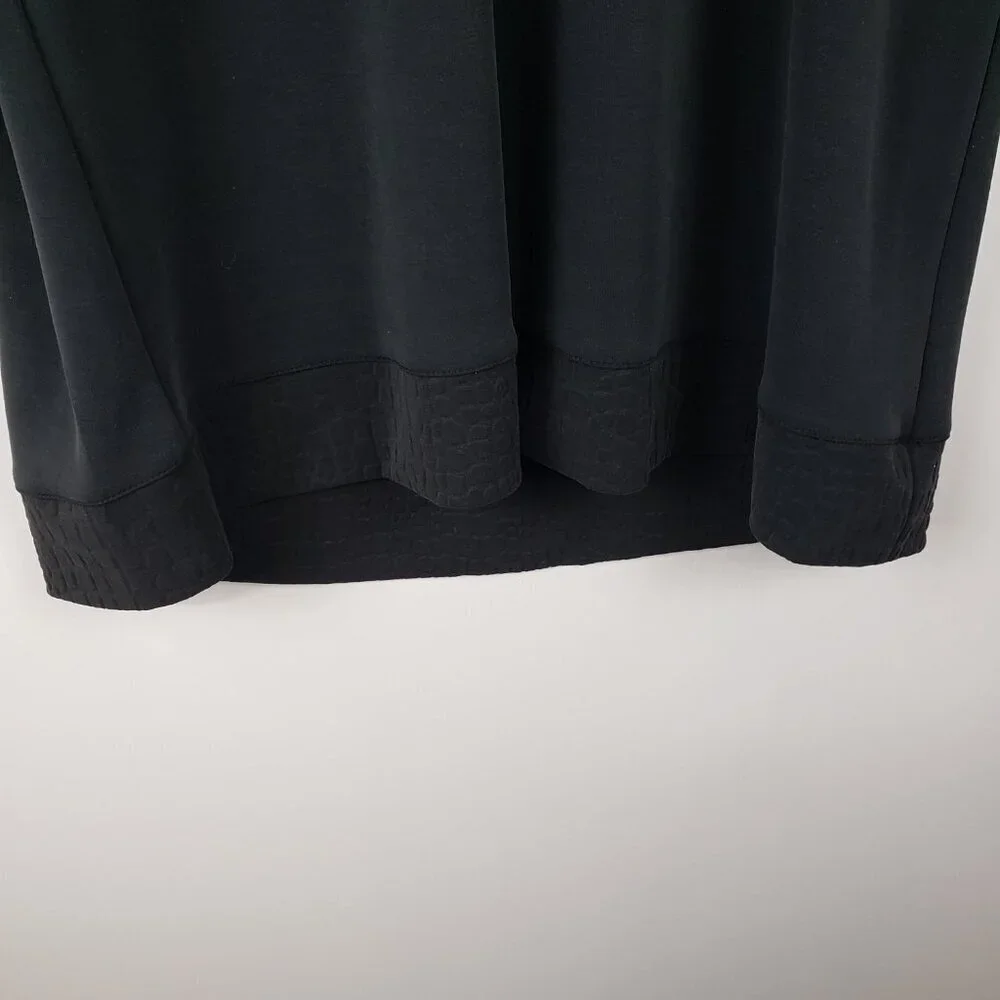 Cable & Gauge Long Sleeve Shirt Dress NWT Black V-Neck Textured Size Large
